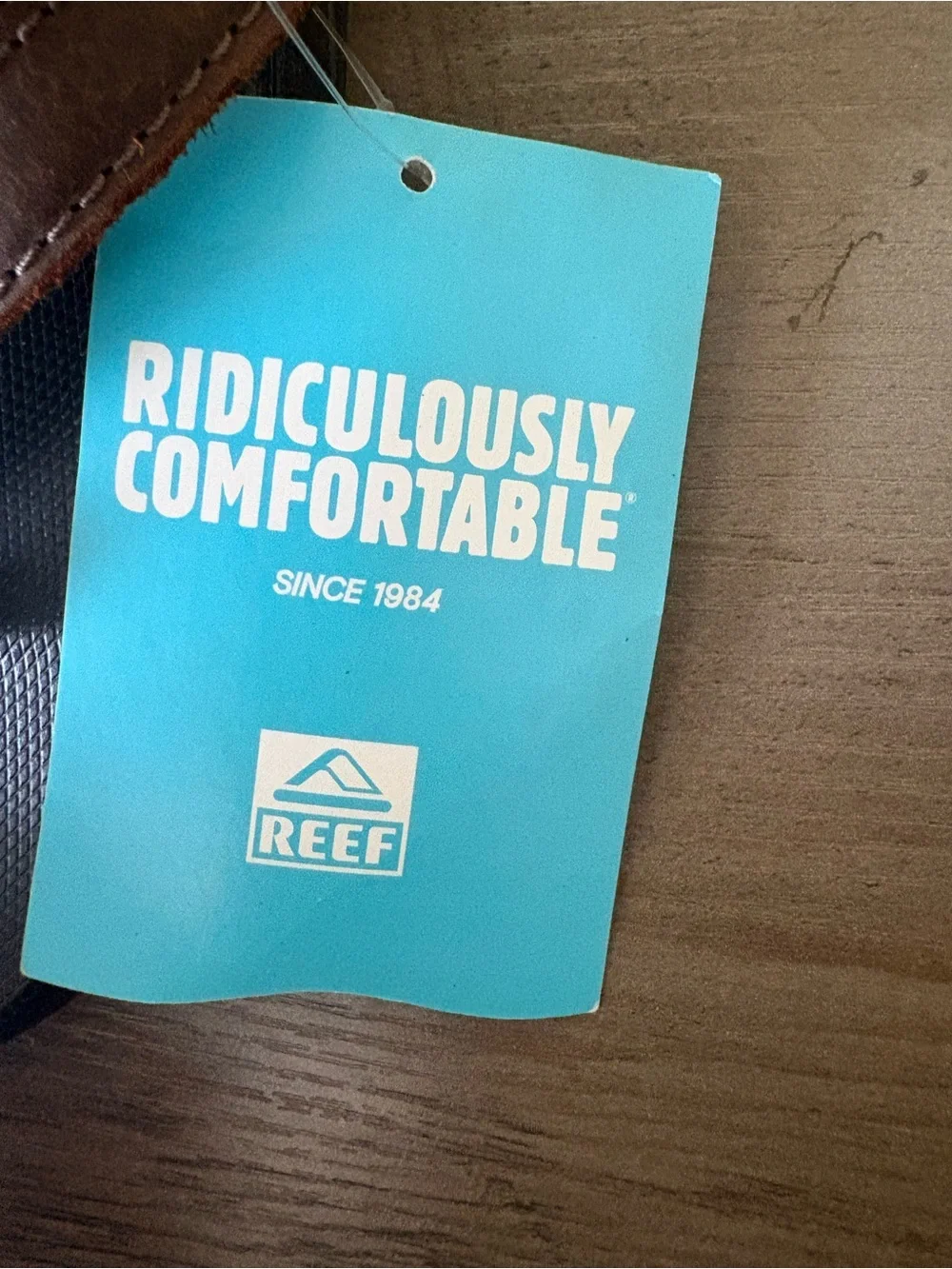 REEF Cushion Phantom LE Men’s 8 Black Brown Leather Flip Flops NWT